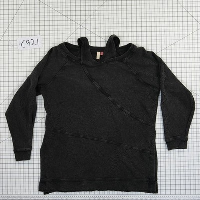 Pilcro Anthropologie Women's Size Medium Black Shoulder Asym Sweatshirt - Image 7