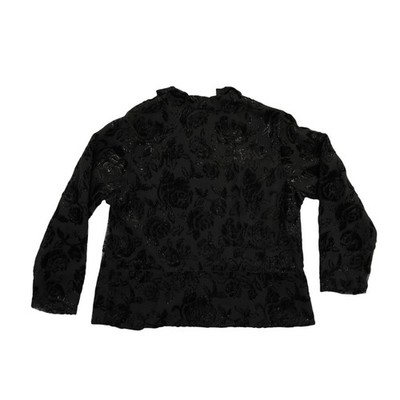 NWT Talbots Blazer Women's Size 14W Black Floral Devore Velvet Jacket - Image 3