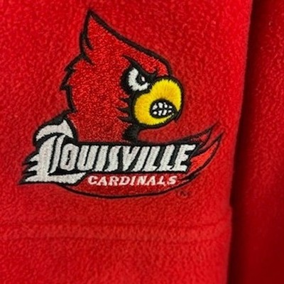 Louisville Cardinals Fleece Men's Size Large Red 1/4 Zip Pullover Sweatshirt - Image 3