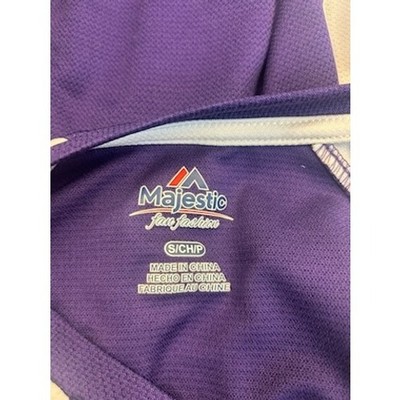 Majestic Ravens Sequin Football Jersey Lace Up Top NFL Purple White Size Small - Image 4