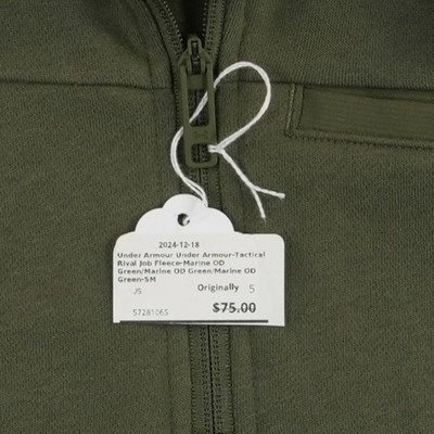 Under Armour Mens Size Small Tactical Rival Fleece Quarter Zip Pullover Green - Image 4