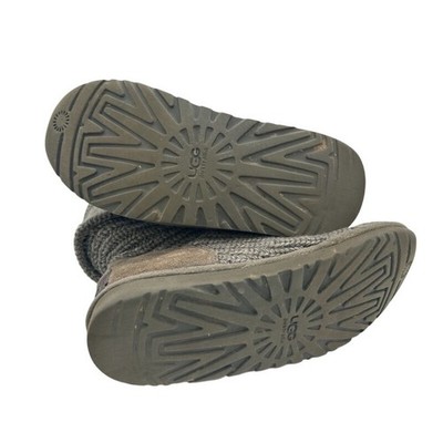 UGG Australia Cardy Knit Boots Gray Wool Blend Button Up Booties Womens Size 5 - Image 4