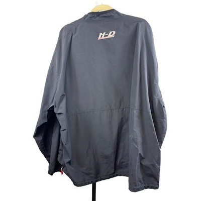 Harley Davidson Men's Size 3XL Black Nylon Moto Windbreaker Anorak Jacket - Image 2