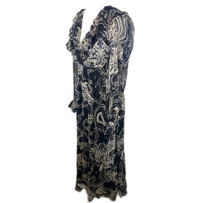 Anthropologie Printer Johnson Long-Sleeve V neck Tiered Midi Dress Size Large - Image 2