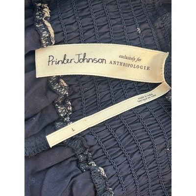 Anthropologie Printer Johnson Long-Sleeve V neck Tiered Midi Dress Size Large - Image 4