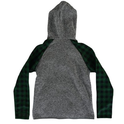 Green Bay Packers Hoodie Men's Size Large Grey Marl Plaid Henley Sweatshirt Top - Image 3