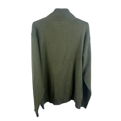 Oscar De La Renta Mens 1/4 Quarter Zip Sweater Green Collar Pullover Size XXL - Image 2