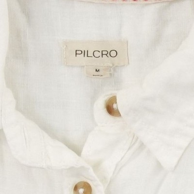 Pilcro Anthropologie 100% Linen Top Women's Size Medium White Crop Utility Vest - Image 4