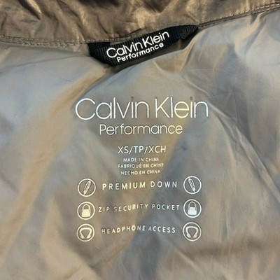 Calvin Klein Performance Down Puffer Vest Women's Size XS Quilted Pewter Gray - Image 3