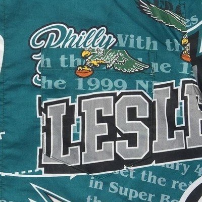 NFL Team Apparel Philadelphia Eagles Men's Size Large Green Hawaiian Shirt - Image 3