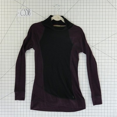 Smartwool Sweater Dreas Women's Size XS Black Purple Merino Wool Funnel Neck - Image 7