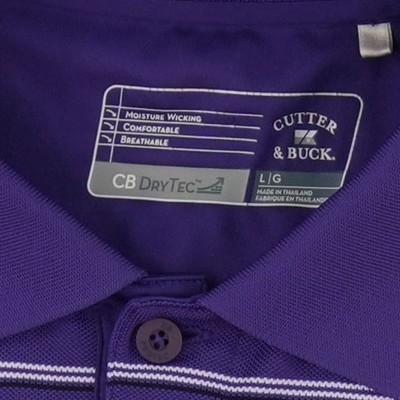 Cutter & Buck Men's Size Large Purple Striped Ryder Cup Valhalla Golf Polo Shirt - Image 4
