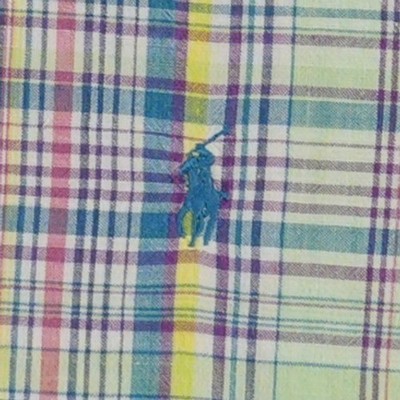 Ralph Lauren Sport Mens Size Large Green Plaid Madras Short Sleeve Shirt - Image 3