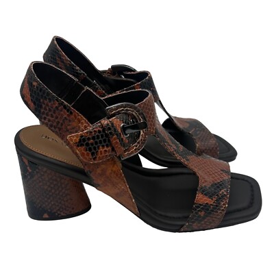 New Donald Pliner Erin Snake Embossed Leather Sandals T-Strap Size 9.5 M - Image 3