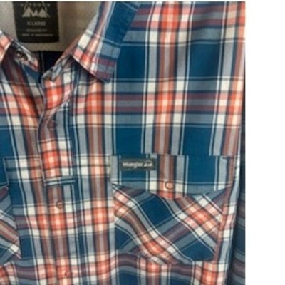 Wrangler Outdoor Plaid Shirt Vented Back Long Sleeve Snap Button Men's Size XL - Image 4