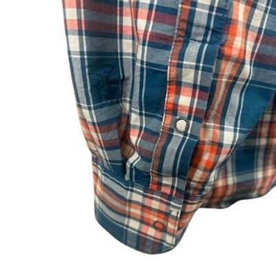 Wrangler Outdoor Plaid Shirt Vented Back Long Sleeve Snap Button Men's Size XL - Image 5