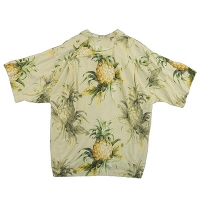Tommy Bahama Shirt Men's XL 100% Silk Pineapple Tropical Hawaiian Camp Yellow - Image 2