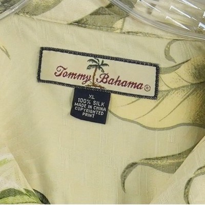 Tommy Bahama Shirt Men's XL 100% Silk Pineapple Tropical Hawaiian Camp Yellow - Image 3