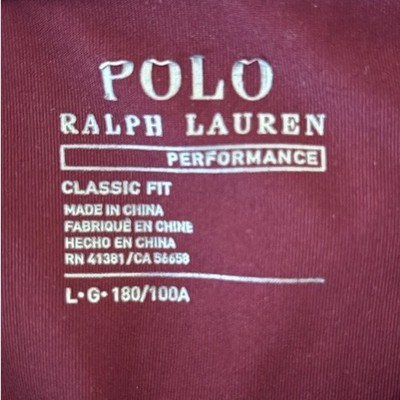 Polo Ralph Lauren Shirt Men's Size Large Burgundy Classic Fit Performance - Image 4