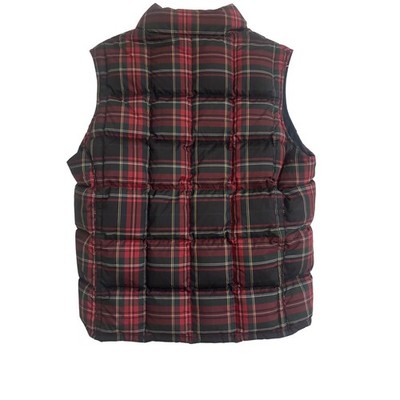 Eddie Bauer Women's Plaid Puffer Vest Down Full Zip Padded Quilted Size Large - Image 2