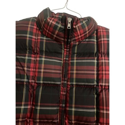 Eddie Bauer Women's Plaid Puffer Vest Down Full Zip Padded Quilted Size Large - Image 5