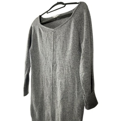 Athleta Sweater Dress Women's Size Small Grey V Neck Cashmere Blend - Image 4