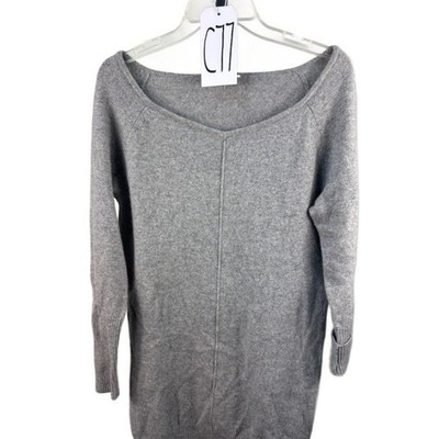 Athleta Sweater Dress Women's Size Small Grey V Neck Cashmere Blend - Image 8