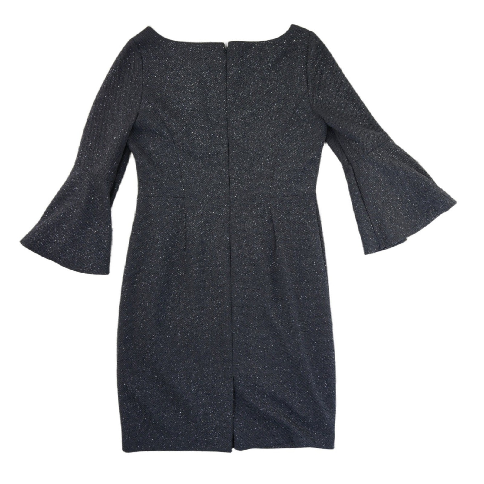 Vince Camuto Sheath Dress Womens Size 14 Black Metallic Bell Sleeve - Image 3