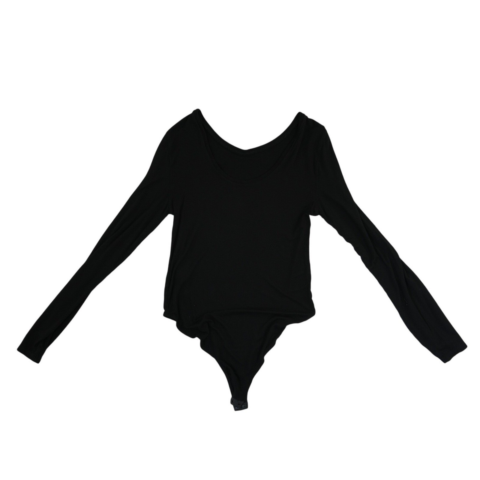 Anthropologie Bodysuit Women's Size Medium Black Long Sleeve Scoop Neck - Image 2