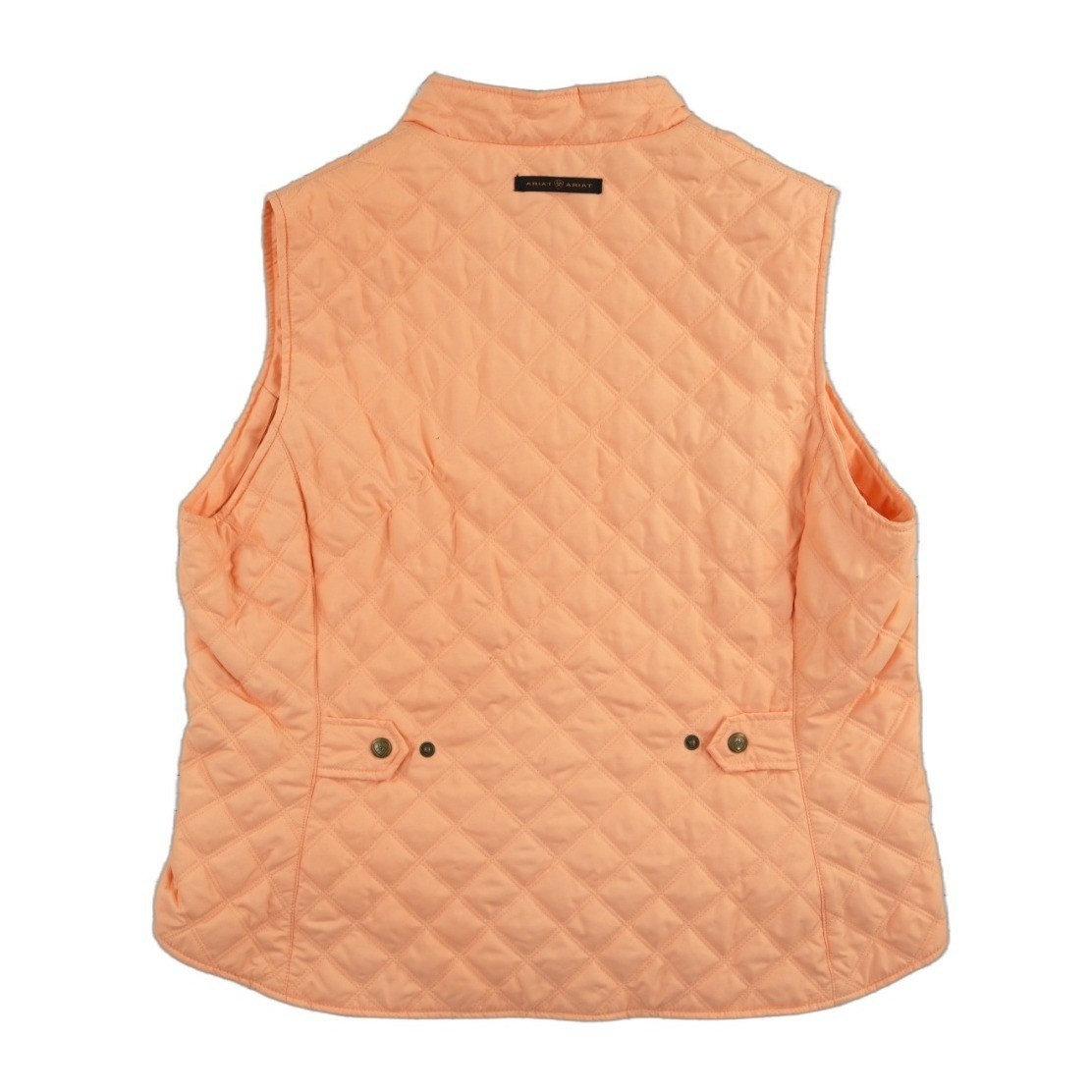 Ariat Quilted Puffer Vest Women's Size XL Peach Coral Diamond Zip Mock Neck - Image 2