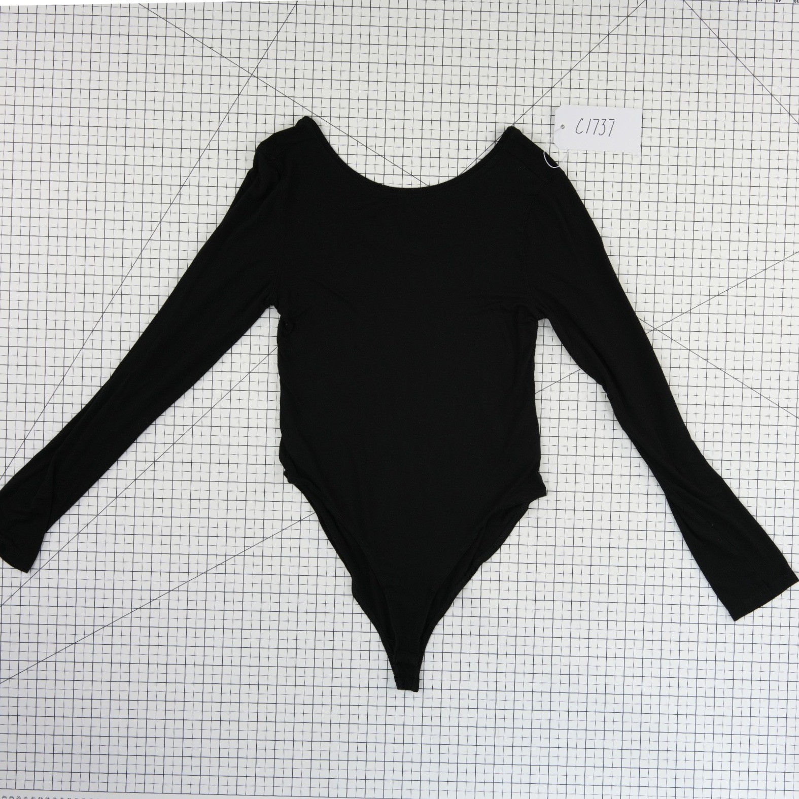 Anthropologie Bodysuit Women's Size Medium Black Long Sleeve Scoop Neck - Image 7