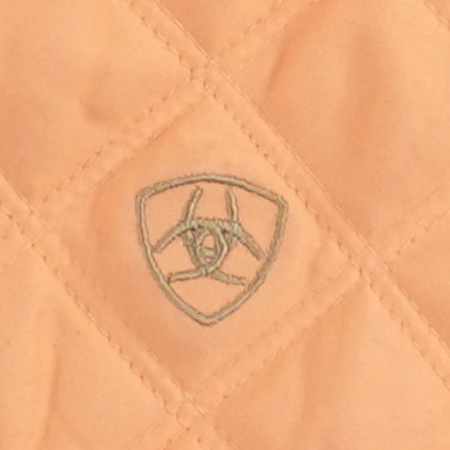 Ariat Quilted Puffer Vest Women's Size XL Peach Coral Diamond Zip Mock Neck - Image 3