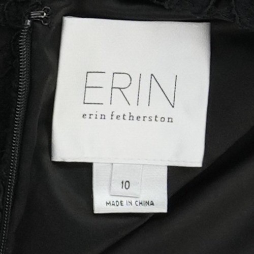 Erin Fetherston Cocktail Dress Women's Size 10 Black Silver Lace Brocade - Image 5