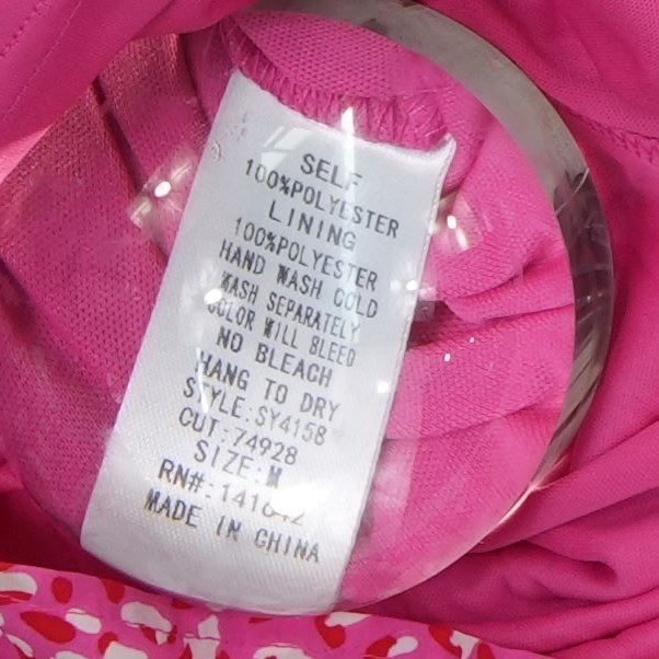 New She + Sky Romper Women's Size Medium Pink Abstract V Neck Flutter Sleeve - Image 4