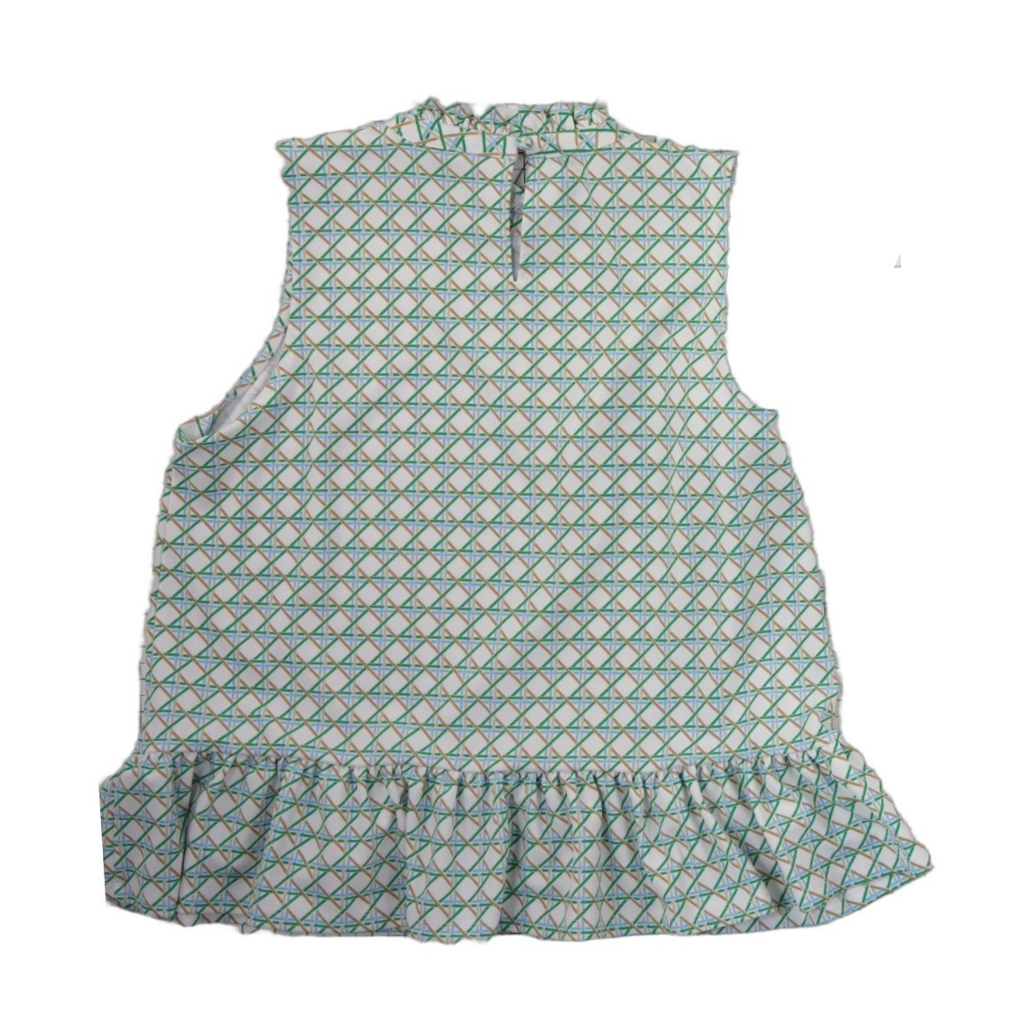 We The Free Peasant Blouse Women's Size Medium Navy Blue Boho Ruffle Tie Neck - Image 4