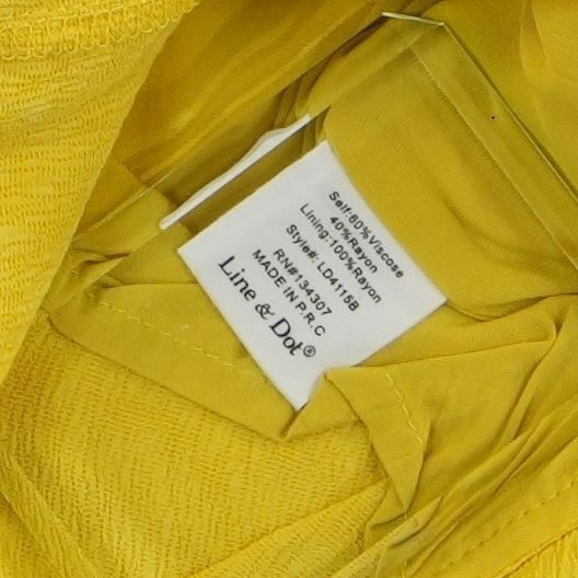 Line & Dot Women's Size Small Yellow Twist Bust Puff Sleeve Maxi Dress - Image 5