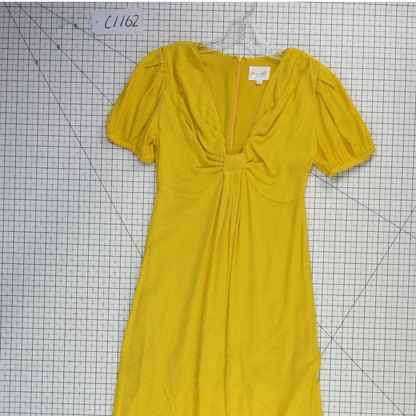 Line & Dot Women's Size Small Yellow Twist Bust Puff Sleeve Maxi Dress - Image 6
