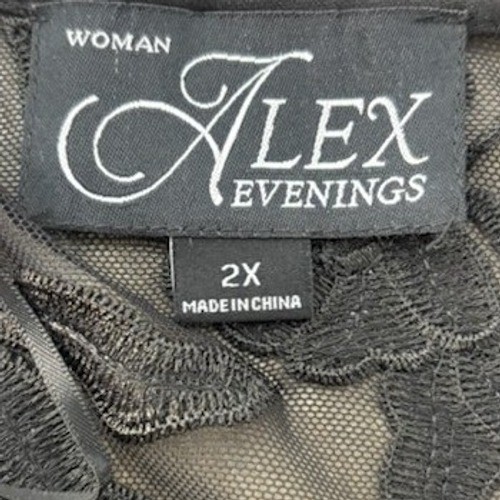 Alex Evenings Jacket Women Size 2X Black Floral Lace Sequin Open Cardigan Topper - Image 5