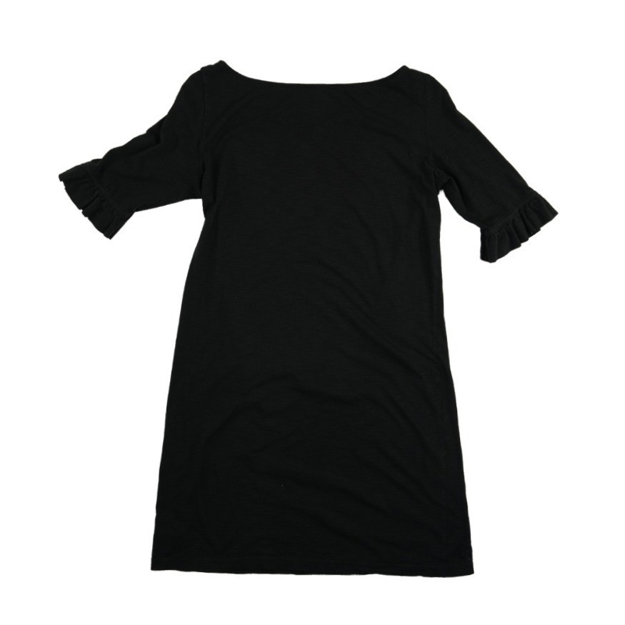 Lilly Pulitzer T-Shirt Dress Women's Size Medium Black Pima Cotton Ruffle - Image 3