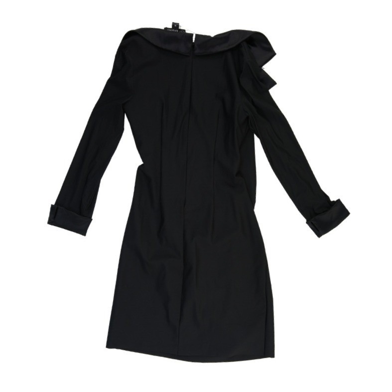 Alex Evenings Cocktail Dress Women's Size 14 Black Ruched Surplice Collar - Image 3