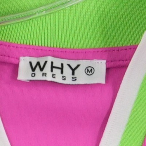Why Dress Polo Dress Womens Size Medium Pink Green White Striped Trim - Image 5