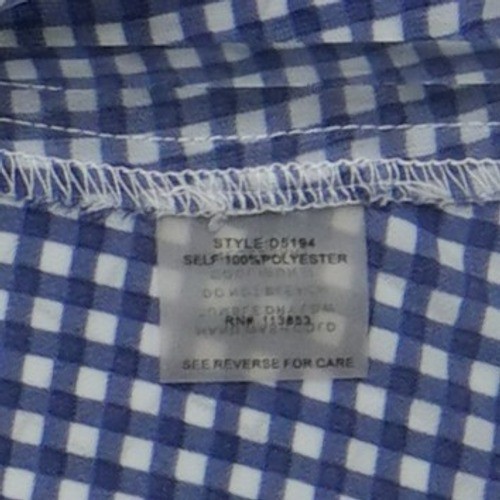 Sugar Lips Wrap Mini Dress Womens Size Medium Blue Gingham Ruffle V Neck - Image 6