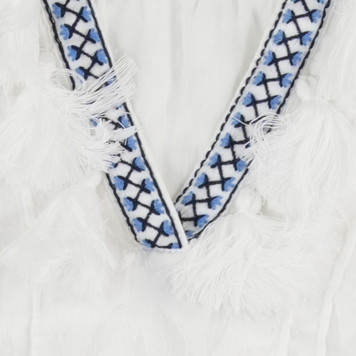 Tommy Bahama Tunic Dress Womens Size Small White Embroidered Tiered - Image 4