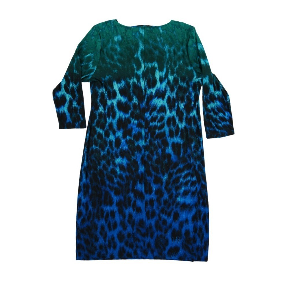 New Chicos PT Dress Womens Size 1 Petite US Medium Ombre Animal Print V Neck - Image 2