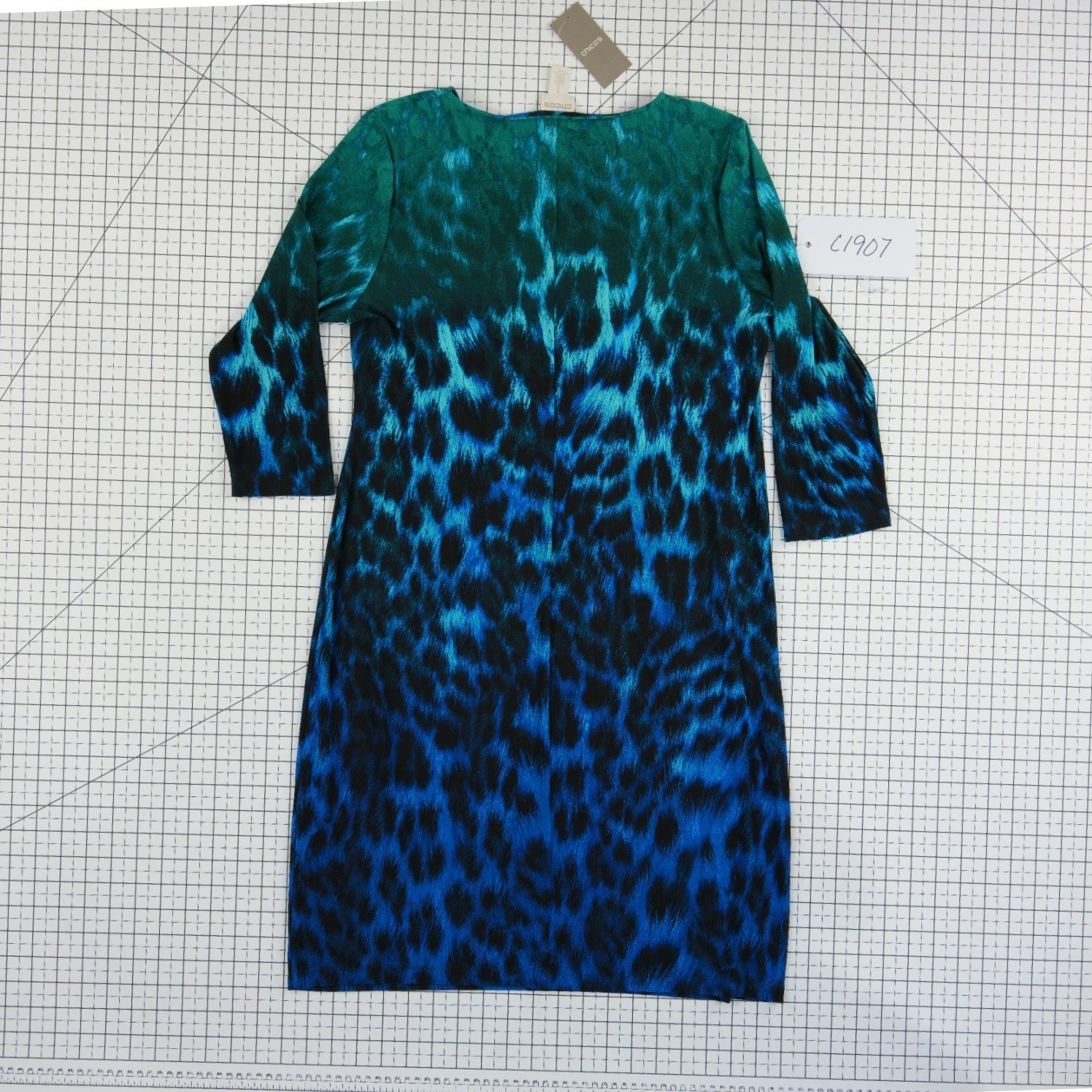 New Chicos PT Dress Womens Size 1 Petite US Medium Ombre Animal Print V Neck - Image 6