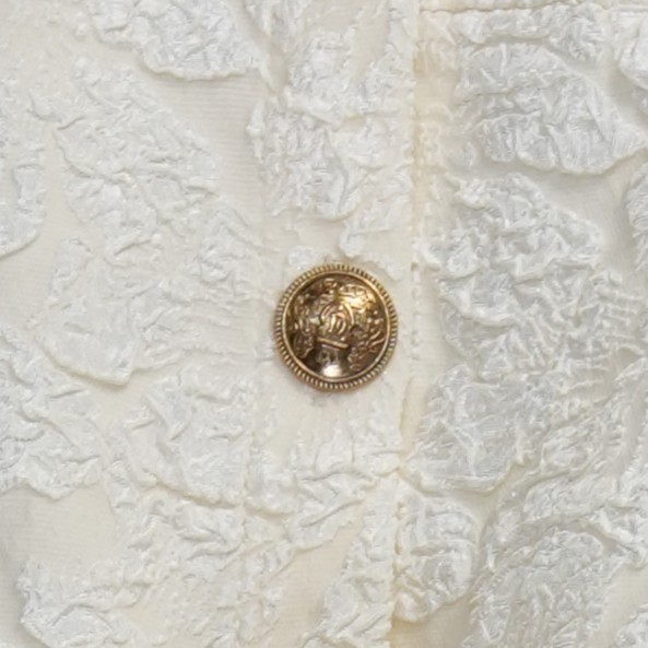 Sunday Up Jacquard Dress Womens Size Medium Cream Belted Midi Vintage 70s - Image 4