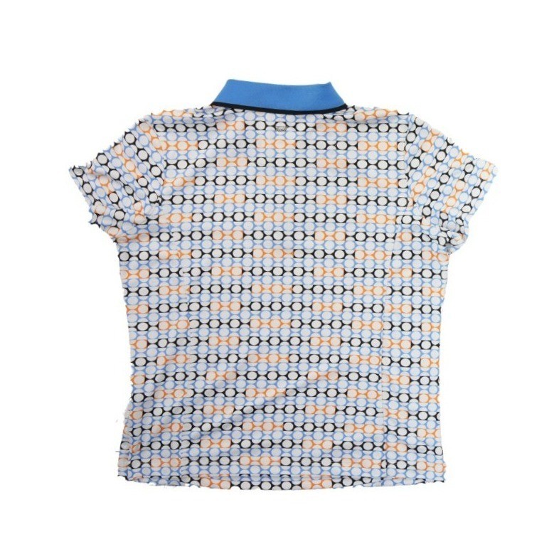 Tail Polo Shirt Women's Size Medium Blue Orange Geometric Quarter Zip Tennis Top - Image 3