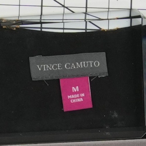 Vince Camuto Blouse Women's Size Medium Black Gold Metallic Ruffle Sleeve Top - Image 5