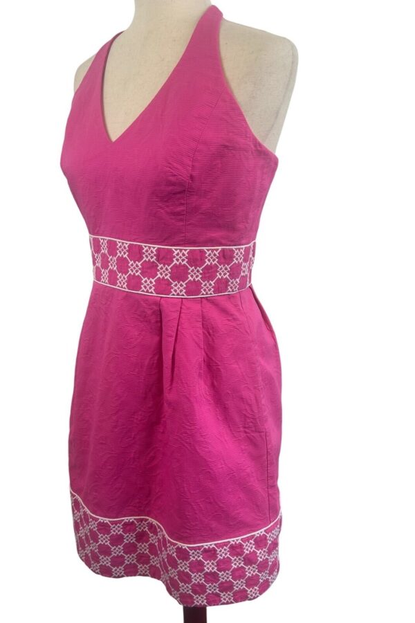 Vineyard Vines for Kentucky Derby Pink Halter Dress Sleeveless Mini Size 8