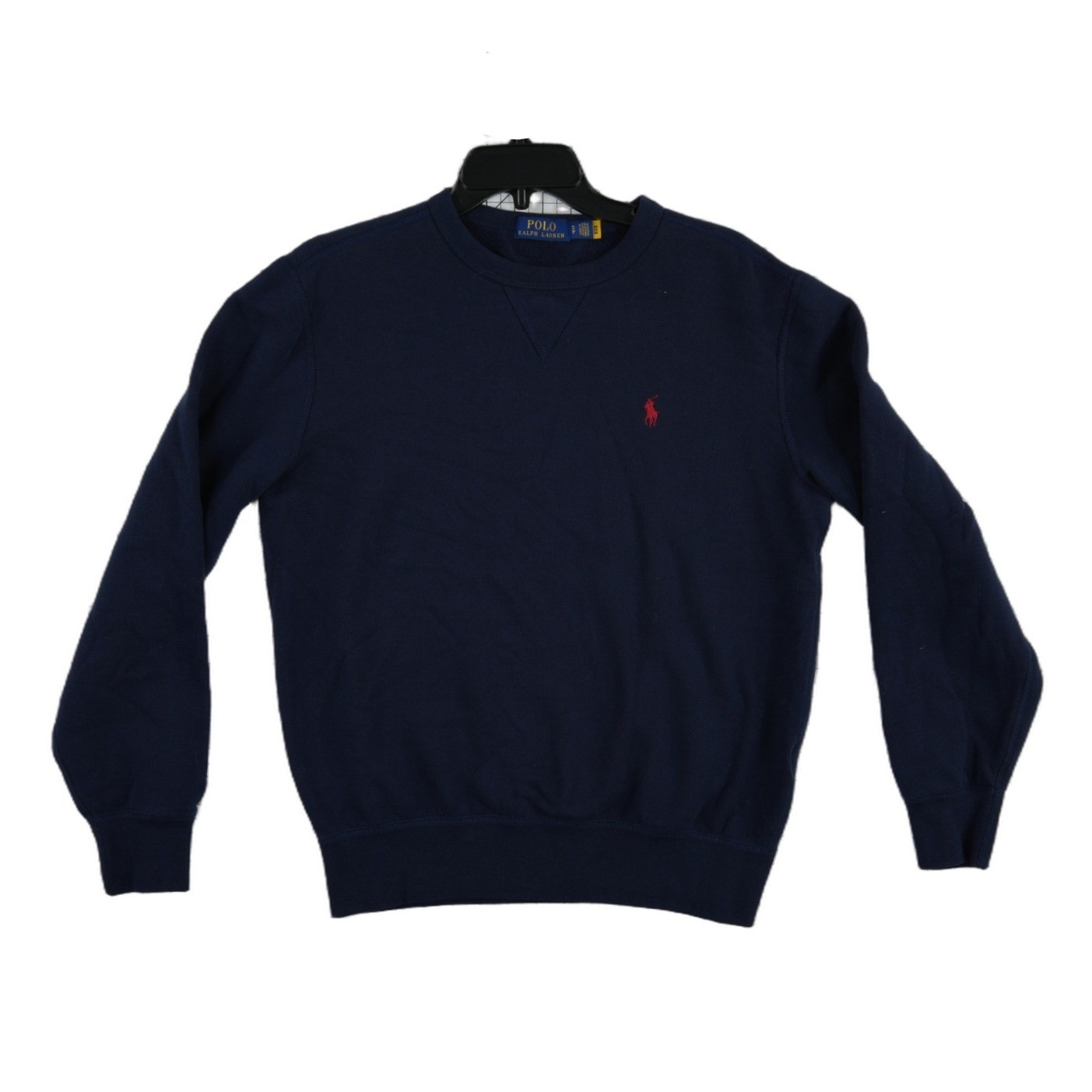 Polo Ralph Lauren Sweatshirt Men's Size Small Navy Blue Crewneck Red Pony Logo